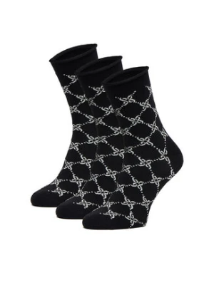 Nine West Skarpety długie CEO_BR_NW_Silver_01_Z_AW25 (3 PACK) Czarny