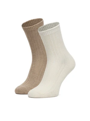 Nine West Zestaw 2 par wysokich skarpet damskich CEO_AS_NW_08_W_AW25 (2 PACK) Écru