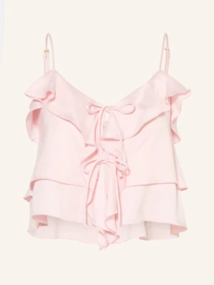 Ninety-9 Krótki Top Romantic Z Falbanami rosa