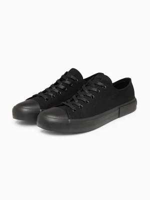 Niskie monochromatyczne męskie trampki - czarne V5 Ombre Clothing