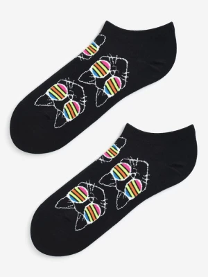 Niskie skarpetki stopki damskie z kotem Footies Rainbow Cat Marilyn