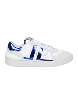 Niskie sneakersy z siateczki i zamszu w kolorze białym i niebieskim Lanvin