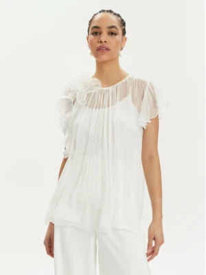 Nissa Bluzka TOP14978 Biały Regular Fit
