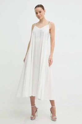 Nissa sukienka kolor biały midi rozkloszowana RC14928