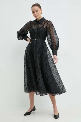 Nissa sukienka kolor czarny maxi rozkloszowana RC14863