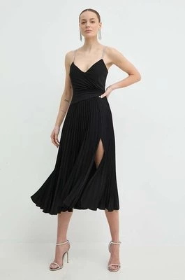 Nissa sukienka kolor czarny midi rozkloszowana RS14816