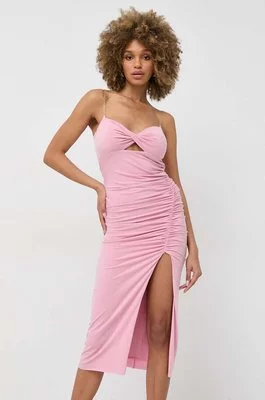 Nissa sukienka kolor różowy midi dopasowana