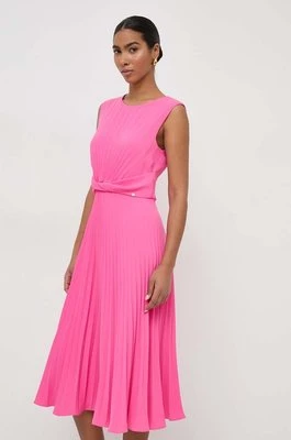 Nissa sukienka kolor różowy midi rozkloszowana RZ14841