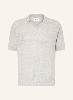 Nn.07 Koszulka Polo Z Dzianiny Cale Relaxed Fit Z Lnu grau