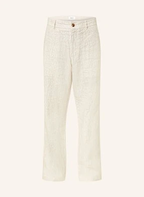 Nn.07 Spodnie Z Lnu Aden Regular Fit weiss