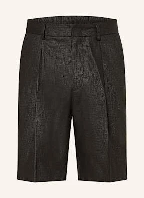 Nn.07 Szorty Z Lnu Kay Regular Fit schwarz