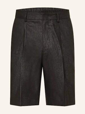 Nn.07 Szorty Z Lnu Kay Regular Fit schwarz