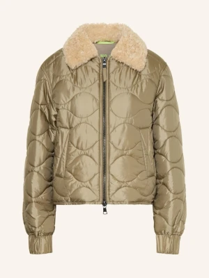 No.1 Como Kurtka Pikowana Massa Z Odpinanym Sztucznym Futrem beige
