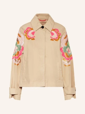 No.1 Como Kurtka Polowa Blue Z Cekinami beige