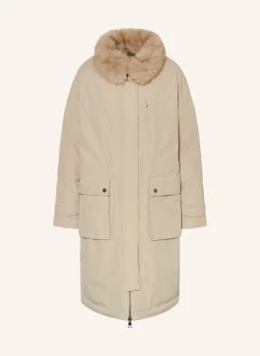 No.1 Como Parka Mira Z Odpinanym Sztucznym Futrem beige