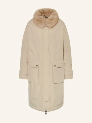 No.1 Como Parka Mira Z Odpinanym Sztucznym Futrem beige