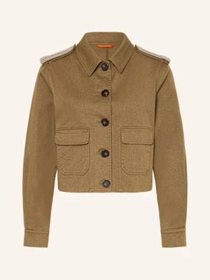 No.1 Como Żakiet Pudełkowy Z Ozdobnymi Kamykami braun