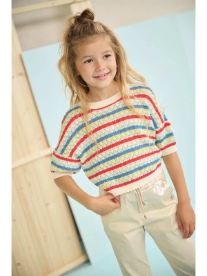 No-No Koszulka dzianinowa "Keya" w kolorze kremowo-czerwono-błękitnym rozmiar: 110/116