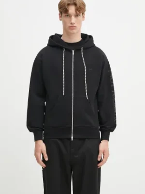 No Problemo bluza bawełniana Alien-O Zip Through Hoodie męska kolor czarny z kapturem z nadrukiem NP2003003
