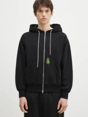 No Problemo bluza bawełniana Mini Alien Zip Through Hoodie męska kolor czarny z kapturem z aplikacją NP20030.02