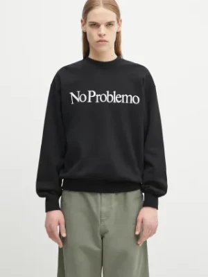 No Problemo bluza bawełniana No Problemo Sweatshirt kolor czarny z nadrukiem NP2000203
