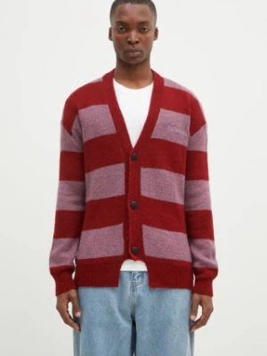 No Problemo kardigan Striped Mohair Oversized Cardigan męski kolor bordowy NP20025.02