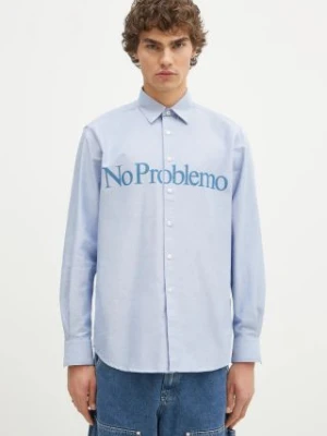 No Problemo koszula bawełniana Oxford Longsleeve Shirt męska kolor niebieski regular z kołnierzykiem klasycznym NP40101.02