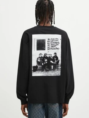 No Problemo longsleeve bawełniany No War kolor czarny z nadrukiem NP6002404