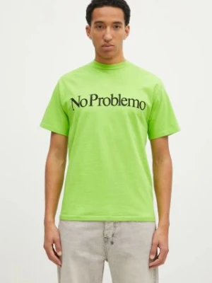 No Problemo t-shirt bawełniany Fluoro SS Tee męski kolor zielony z nadrukiem NP60003.02