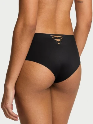 No-Show Majtki bezszwowe z paseczkami z tyłu No-Show Strappy Cheeky Victoria's Secret Czarny