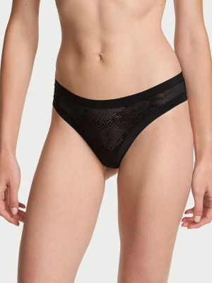 No-Show Stringi z siateczki No-Show Snake Victoria's Secret Czarny