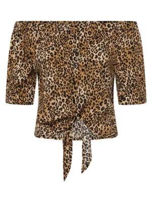 Noisy May Bluzka damska - NMGalia Kobiety wiskoza brązowy|czarny wzorzysty,