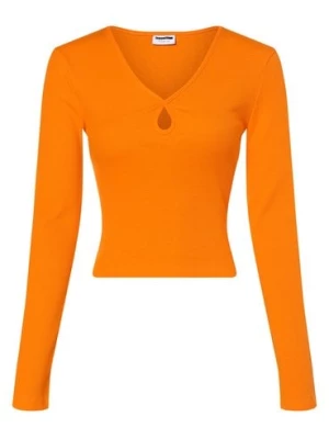Noisy May Damska koszulka z długim rękawem Kobiety Bawełna pomarańczowy jednolity,