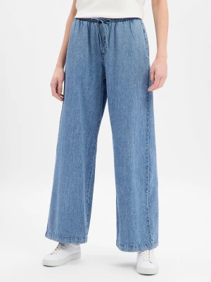 Noisy May Damskie spodnie jeansowe - Enza Kobiety Jeansy niebieski marmurkowy,