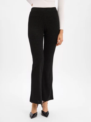 Noisy May Damskie spodnie materiałowe - NMGilly Pasa Kobiety Dżersej czarny jednolity,