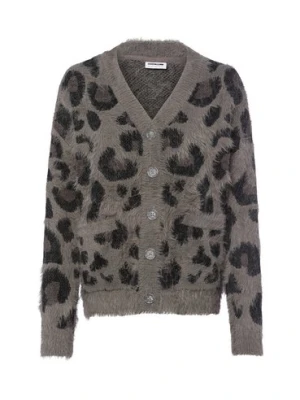 Noisy May Kardigan damski - NMFlynn Kobiety Sztuczne włókno szary|czarny wzorzysty,