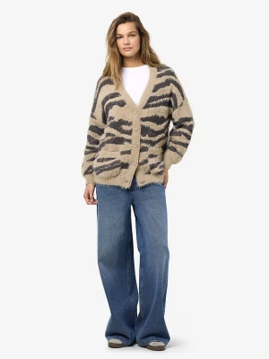 Noisy may Kardigan w kolorze beżowo-czarnym rozmiar: XL