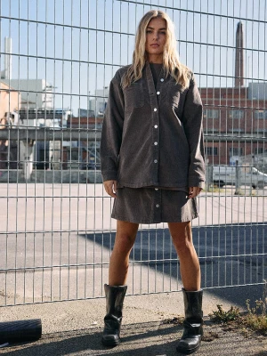 Noisy may Kurtka sztruksowa w kolorze szarobrązowym rozmiar: L