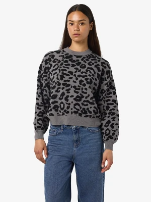 Noisy may Sweter w kolorze szaro-czarnym rozmiar: L