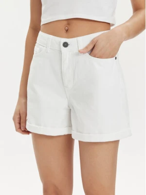 Noisy May Szorty jeansowe Smiley 27029288 Biały Relaxed Fit