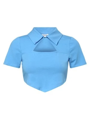 Noisy May T-shirt damski Kobiety Bawełna niebieski jednolity,