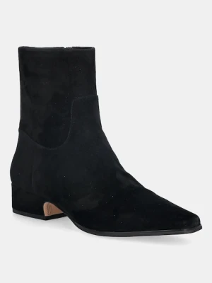 Nokwol botki zamszowe Dusty Black Suede damskie kolor czarny na słupku Dusty Black Suede