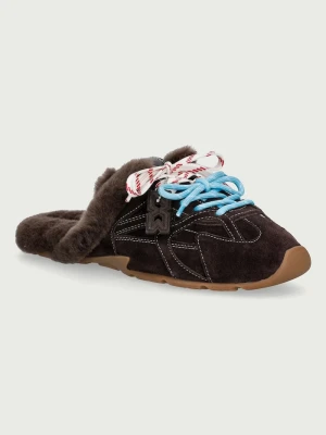 Nokwol kapcie damskie skórzane Atlas Mule Brown Suede