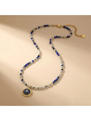 Nomad Pozłacany naszyjnik z lapis lazuli - dł. 40 cm rozmiar: onesize