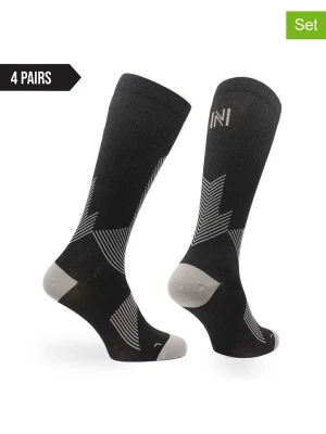 Norfolk Skarpety funkcyjne (4 pary) w kolorze jasnoszaro-czarnym rozmiar: 39-42