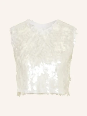 Norma Kamali Krótki Top Z Cekinami weiss