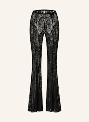 Norma Kamali Spodnie Bootcut Z Koronki schwarz