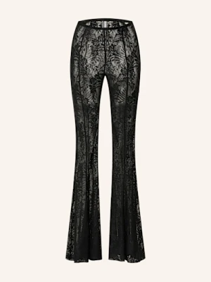 Norma Kamali Spodnie Bootcut Z Koronki schwarz