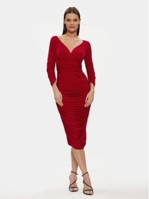 NORMA KAMALI Sukienka koktajlowa KK2203PL295004 Czerwony Slim Fit