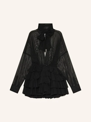 Norma Kamali Sukienka Koktajlowa Ze Wstążką I Falbankami schwarz